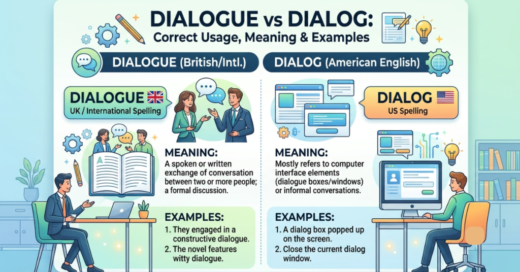 Dialogue Spelling: Correct Usage, Meaning & Examples