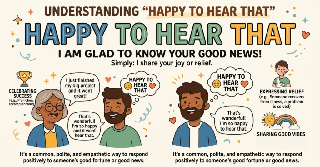 Happy to Hear That Meaning Explained Simply