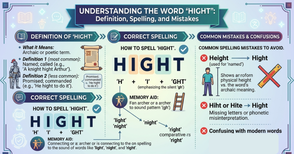 Hight Meaning: Definition, Correct Spelling & Common Mistakes