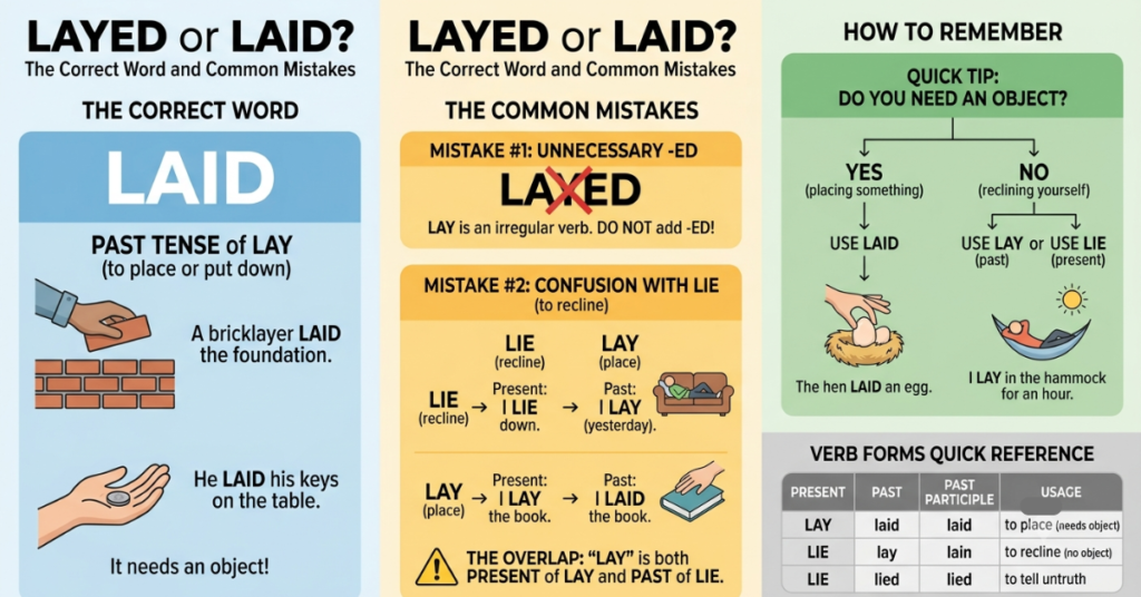 Layed or Laid? The Correct Word and Common Mistakes