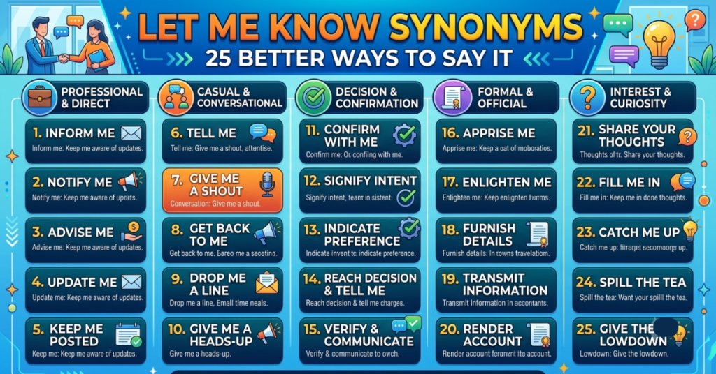 Let Me Know Synonym: 25 Better Ways to Say It