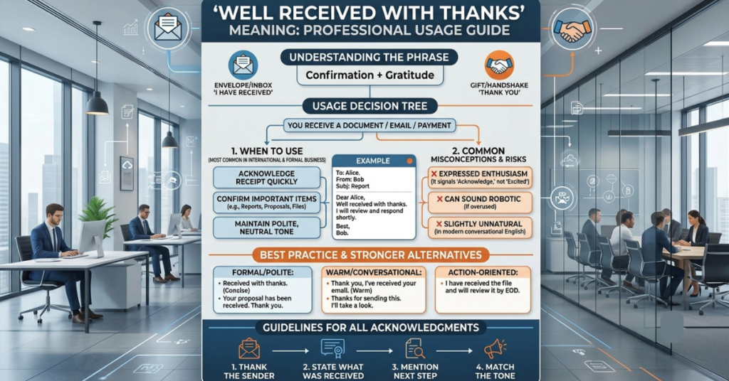 Well Received With Thanks Meaning: Professional Usage Guide