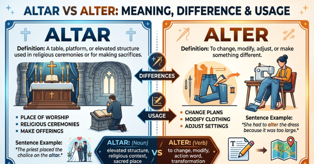 Altar vs Alter: Meaning, Difference & Usage