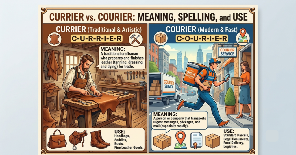 Currier vs Courier: Meaning, Spelling, and Use
