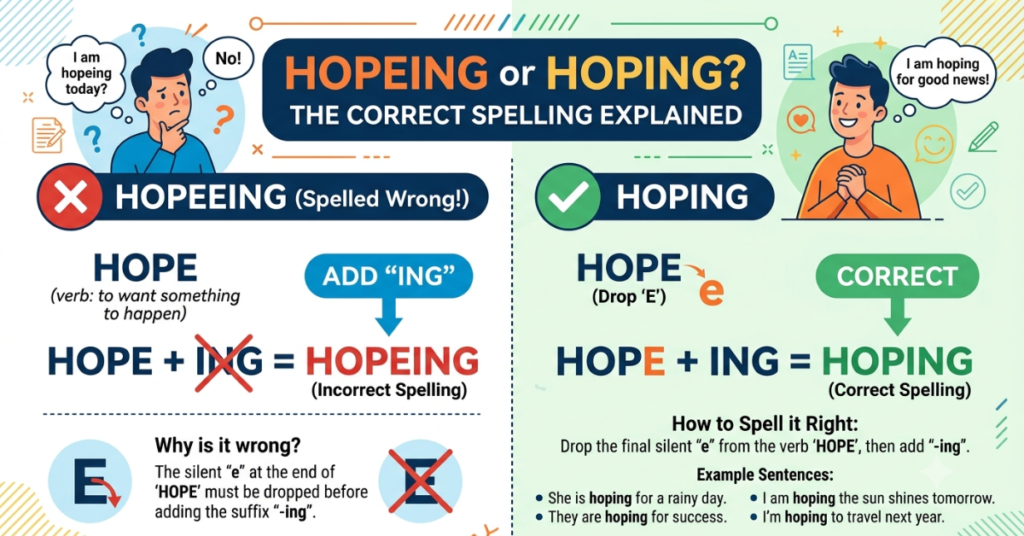 Hopeing or Hoping? The Correct Spelling Explained