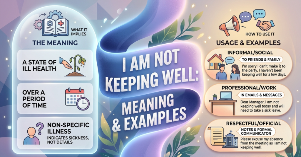 I Am Not Keeping Well Meaning & Examples
