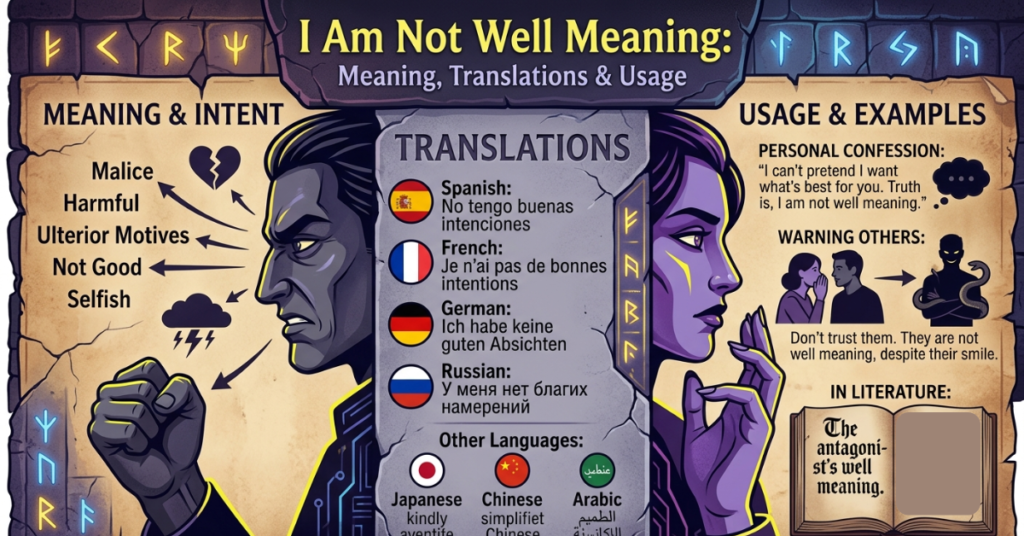 I Am Not Well Meaning: Meaning, Translations & Usage