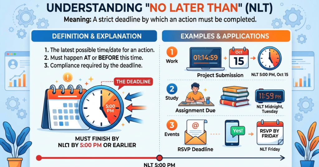 No Later Than Meaning: Definition & Examples