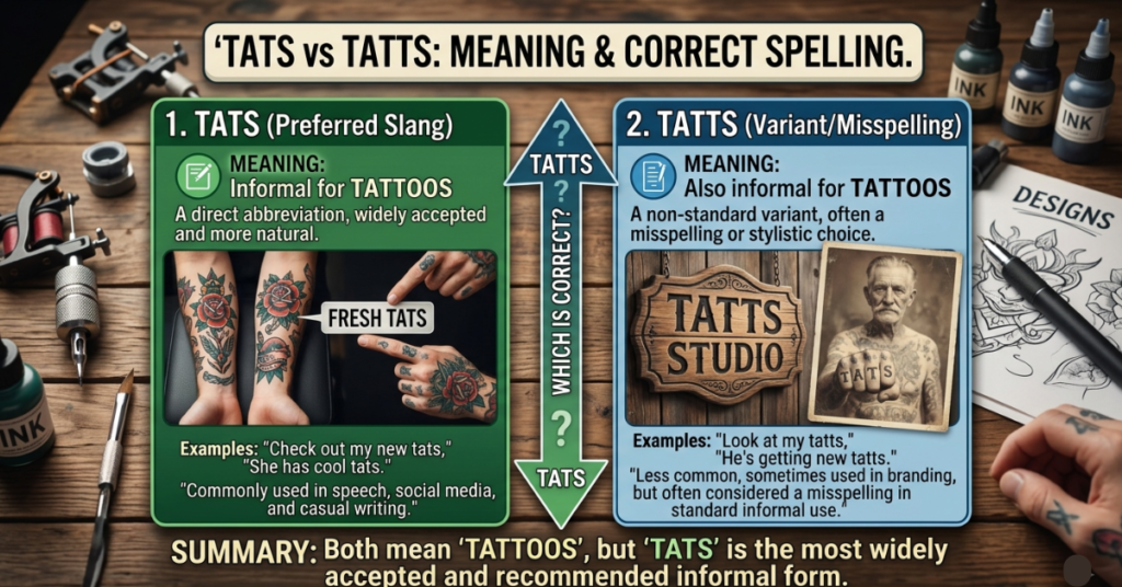 Tats or Tatts: Meaning and Correct Spelling